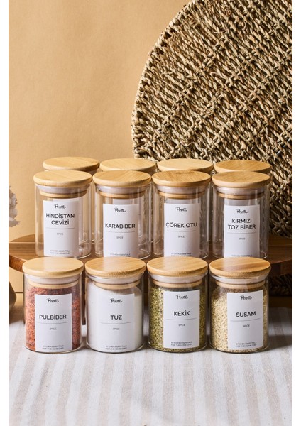 Eraldo 12'li Baharatlık - Açık Kahverengi / Şeffaf - 200 ml