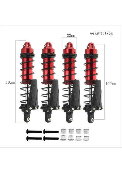 Metal Şok Emici 100MM Yağ Damper 1/10 Rc Prıger Araç Axıal SCX10 Iıı 90046 Trx4 Redcat Gen8 YK4082 Yeşil (Yurt Dışından) modelleri