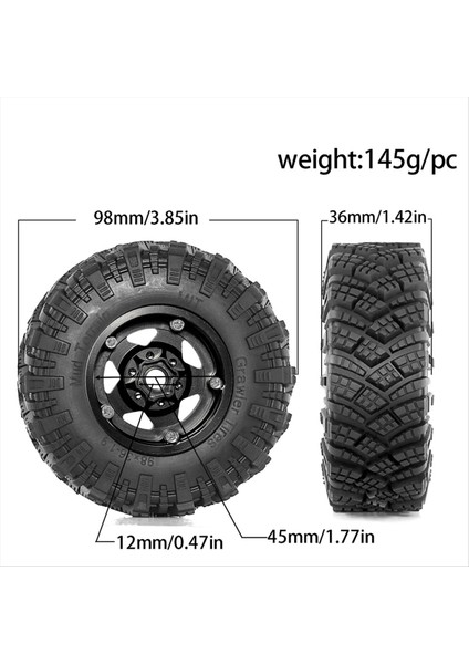 4pcs 98MM Metal 1 9 Inç Beadlock Tekerlek 1/10 Rc Prıgler Araç Trx4 D90 Axıal SCX10 Iıı Iıı Siyah (Yurt Dışından) fiyatları