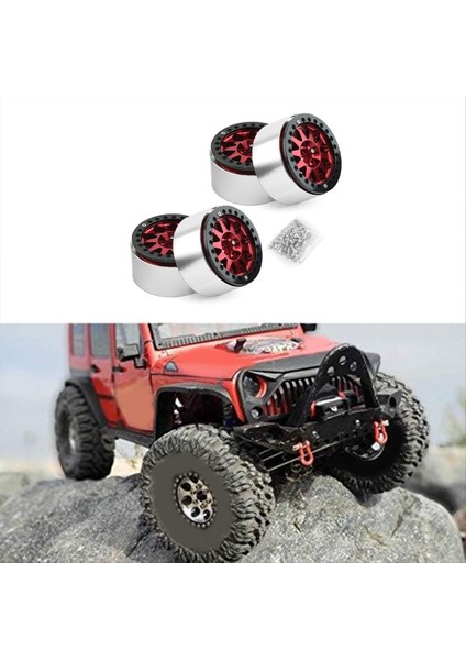 2 2 Inç Beadlock Tekerlek 1 10 Için Ağır Hizmet Tipi Alaşım 1 10 Rc Paletli SCX10 Trx-4 4pcs-Set Kırmızı (Yurt Dışından) modelleri
