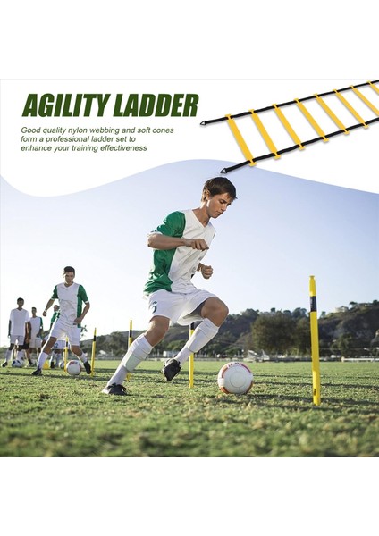 Spor Hız Çeviklik Eğitimi Seti 12 Disk Konileri 4 Çelik Bahçesi ve Futbol Basketbol Ragbi Pisti Için Çeviklik Merdiveni (Yurt Dışından) indirimleri