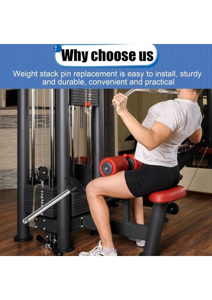2 Adet Ağırlık Yığın Pimi Gerilme 3/8 Inç Çaplı Kilitleme Boşluk Ağırlığı Kaldırma Makinesi Pimleri Ağırlık Yığın Yedek Pimi (Yurt Dışından) indirimleri