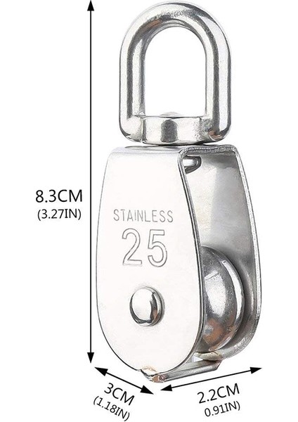 6 Paket M25 Kaldırma Tek Kasnak Silindiri 304 Paslanmaz Çelik Tek Tekerlek Döner Kaldırma Halat Bloğu Tel Halat Için (Yurt Dışından) fiyatları