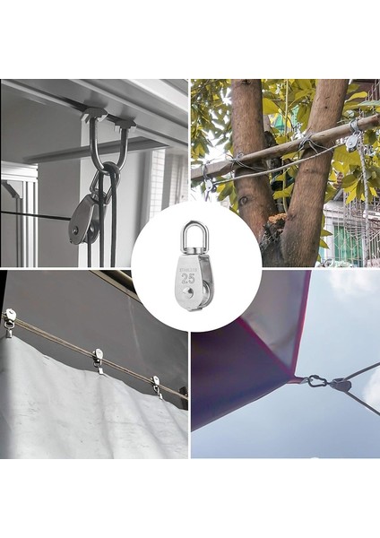 6 Paket M25 Kaldırma Tek Kasnak Silindiri 304 Paslanmaz Çelik Tek Tekerlek Döner Kaldırma Halat Bloğu Tel Halat Için (Yurt Dışından) modelleri