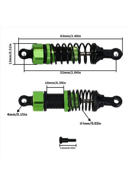 4pcs Alüminyum Alaşım PX9300-01A Yağ Dolu Şok Emici 9300E Rc Otomobil Parçaları 1/18 9300 9304 300E Rc Otomobil Parçaları (Yurt Dışından) fiyatları