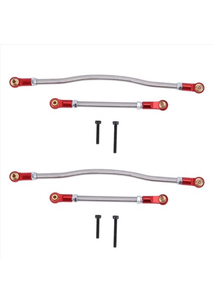 4pcs Ayarlanabilir Direksiyon Bağlantı Çubuk Metal Çubuk 1/10 Rc Prıgler Araç Axıal Capra 1 9 Utb AXI03004 Parçalar Kırmızı (Yurt Dışından)