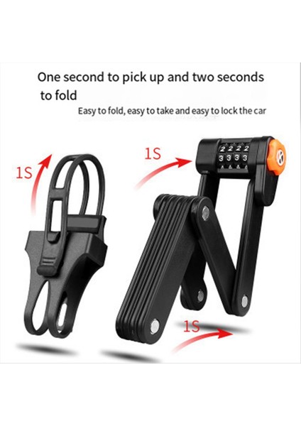 Bisiklet Kilidi Hırsızlık Önleyici Katlanır Kilidi Dört Haneli Şifre Kilidi Dağ Bisikleti Katlanır Kilidi Taşınabilir Kilidi (Yurt Dışından) modelleri