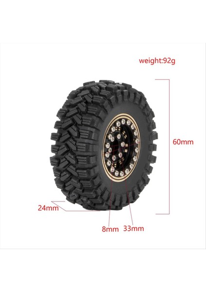 Traxxas 1/18 TRX4M Land Rover Için 1 2 Inç Pirinç Tekerlek Lastiği 1/24 SCX24 Fms A (Yurt Dışından) fırsatları