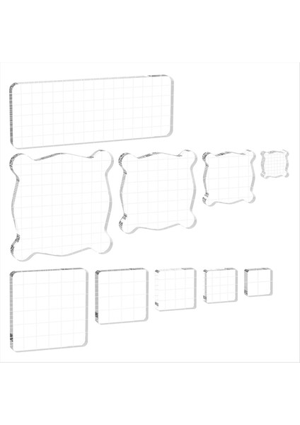 10 Adet Akrilik Damga Bloğu Çok Yönlü Çeşitli Boyutta Damga Blokları Damgalama Platformu Damgalama Araçları Kart Yapımı Için Ayarlanmış (Yurt Dışından)