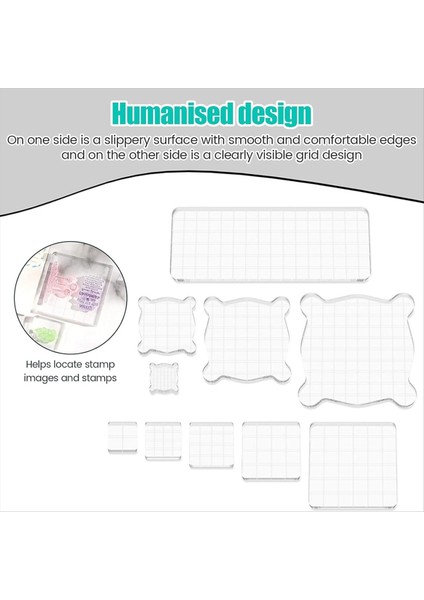 10 Adet Akrilik Damga Bloğu Çok Yönlü Çeşitli Boyutta Damga Blokları Damgalama Platformu Damgalama Araçları Kart Yapımı Için Ayarlanmış (Yurt Dışından) fırsatları