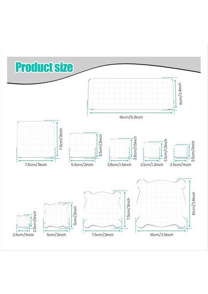 10 Adet Akrilik Damga Bloğu Çok Yönlü Çeşitli Boyutta Damga Blokları Damgalama Platformu Damgalama Araçları Kart Yapımı Için Ayarlanmış (Yurt Dışından) indirimleri
