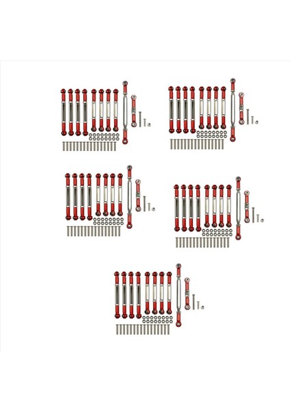 5set Mn D90 D91 D91 D96 D99S MN99S MN90 1/12 Rc Araba Yükseltme Aksesuarları Metal Çekme Çubuk Direksiyon Çubuğu Set Parçaları Kırmızı (Yurt Dışından)