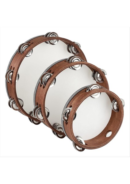 3 Adet Ahşap El Tutuldu Perküsyon Bubourine Tef Kilise Düğün Parti Dans Için Müzik Aleti (Yurt Dışından)