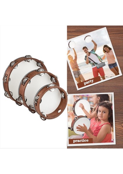 3 Adet Ahşap El Tutuldu Perküsyon Bubourine Tef Kilise Düğün Parti Dans Için Müzik Aleti (Yurt Dışından) modelleri