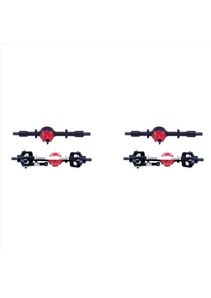 Wpl Için 2x Metal Ön ve Arka Aks C14 C24 C34 C44 B14 B24 1/16 Rc Araba Yükseltmeleri Parça Aksesuarları Siyah (Yurt Dışından)