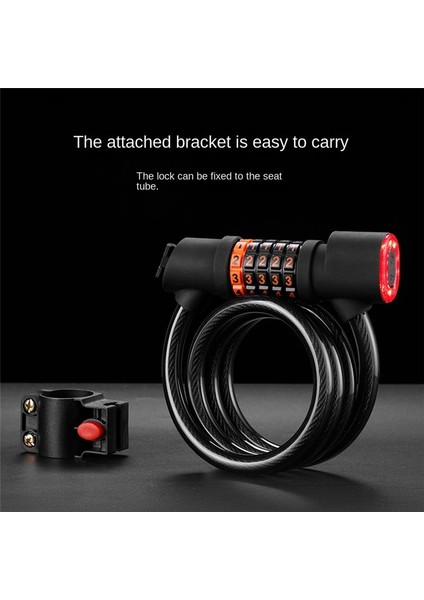5 Basamaklı Kod Şifreli Bisiklet Kablo Kilidi Arka Lamba Bisiklet Kilidi (Ovma) (Yurt Dışından) modelleri