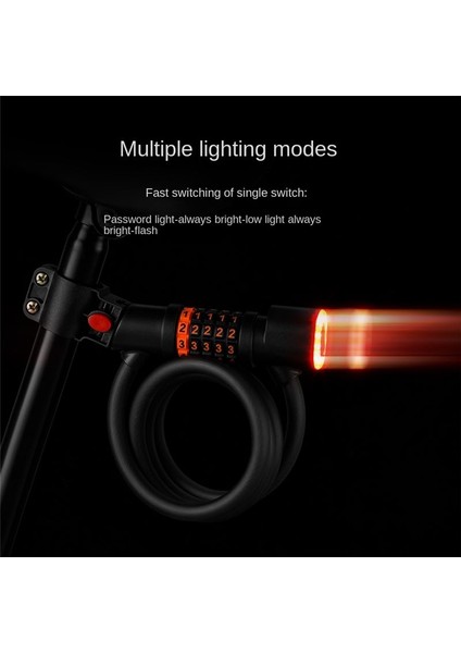 5 Basamaklı Kod Şifreli Bisiklet Kablo Kilidi Arka Lamba Bisiklet Kilidi (Ovma) (Yurt Dışından) fırsatları