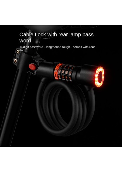 5 Basamaklı Kod Şifreli Bisiklet Kablo Kilidi Arka Lamba Bisiklet Kilidi (Ovma) (Yurt Dışından) indirimleri