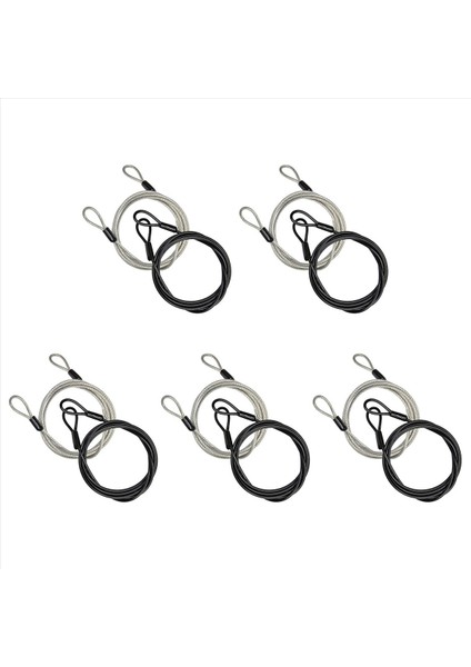 5x 100CM/3 3ft Uzunluğunda Seyahat Güvenlik Kablosu Kilidi Örgülü Çelik Kaplamalı Güvenlik Kablosu Bagaj Kilidi Güvenlik Kablosu Teli Ipi (Yurt Dışından)