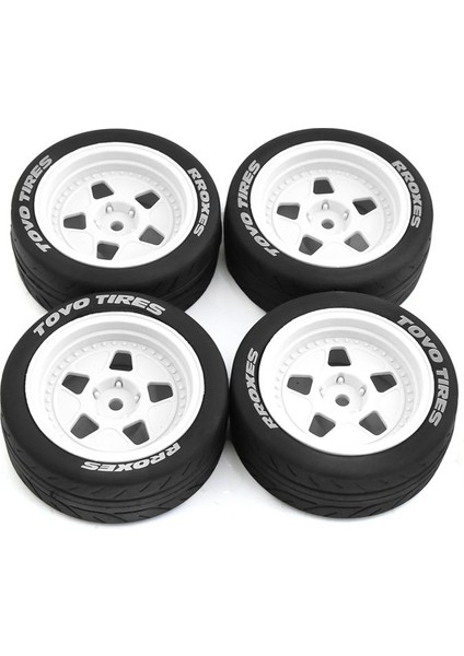 4pcs 68MM 1/10 Rc Racing Araba Lastikleri Yol Touring Drift Araba Lastik Tekerleği Tamiya TT01 TT02 XV01 Beyaz (Yurt Dışından) modelleri