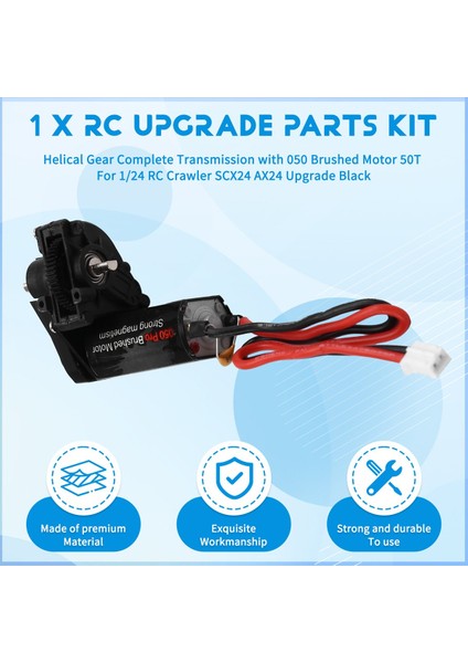 Helis Dişli 050 Fırçalanmış Motorla Tam Şanzıman 1/24 Rc Prıger SCX24 AX24 Yükseltme Siyah (Yurt Dışından) fırsatları