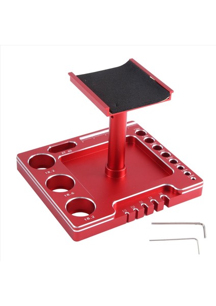 Metal Rc Araç Çalışma Standı Onarım Iş Istasyonu Montaj Platformu 360 Derece TRX4M Fms SCX24 1/18 Rc Araç Kırmızı (Yurt Dışından)