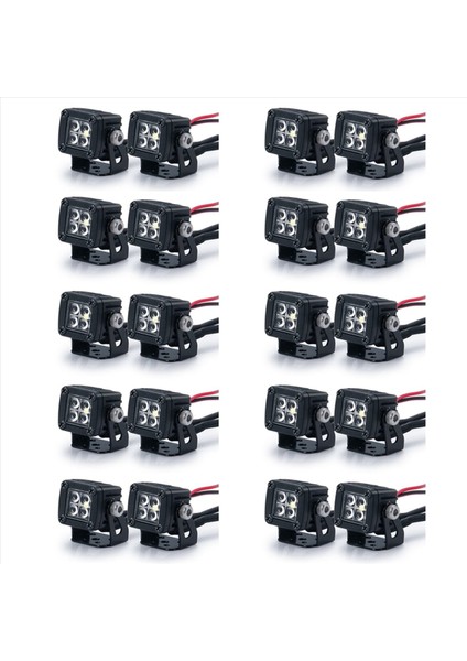 10X Modifiye Farlar Spotlar Araç Araç Üst Işıklar Eksenel SCX10 Jeep Traxxas Trx4 Trx6 1/10 Rc Araş A (Yurt Dışından)