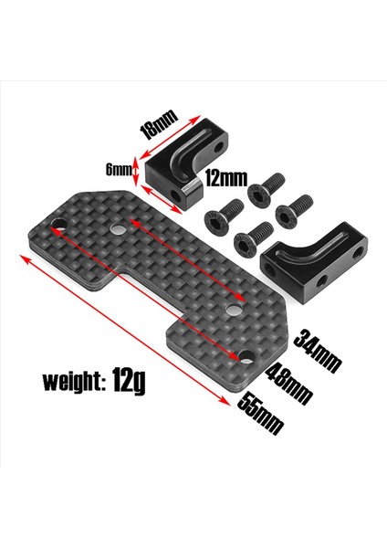 3x Karbon Fiber Servo Montaj Aks Up Eksenel SCX10 SCX10 Iı 90046 1/10 Rc Prıgler Araç Uçaştırması (Yurt Dışından) fırsatları