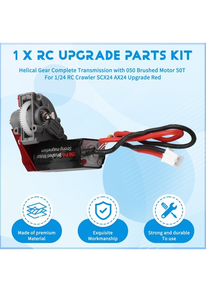 Helis Dişli 050 Fırçalı Motorlu 1/24 Rc Prıger SCX24 AX24 Yükseltme Kırmızı (Yurt Dışından) fırsatları
