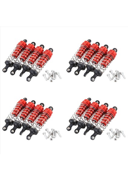16PCS Metal Şok Emici Damper Yedek Aksesuar Wltoys Için Uyum 144001 1/14 4WD Rc Drift Yarış Araç Parçaları Kırmızı (Yurt Dışından)