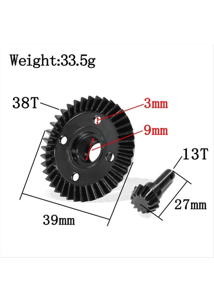 1/10 Eksenel RBX10 Ön Veya Arka Aks Diff Dişli 38T/13T Rc Palet Parçaları Için Metal Fark Dişli (Yurt Dışından) fiyatları