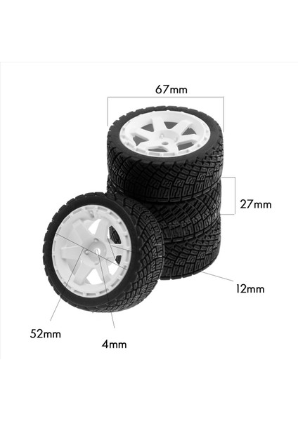 4pcs 67MM Kauçuk Lastik Tekerlek Lastiği Tamiya TT02 XV01 Lancıa Delta W150 1/10 Rc Yarış Araba Yükseltme Parçaları (Yurt Dışından) fiyatları