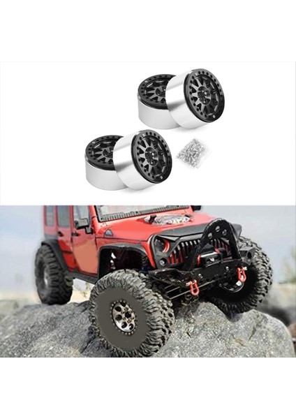 2 2 Inç Beadlock Tekerlek 1 10 Için Ağır Hizmet Tipi Alaşım 1 10 Rc Paletli SCX10 Trx-4 4pcs-Set Gümüş (Yurt Dışından) modelleri