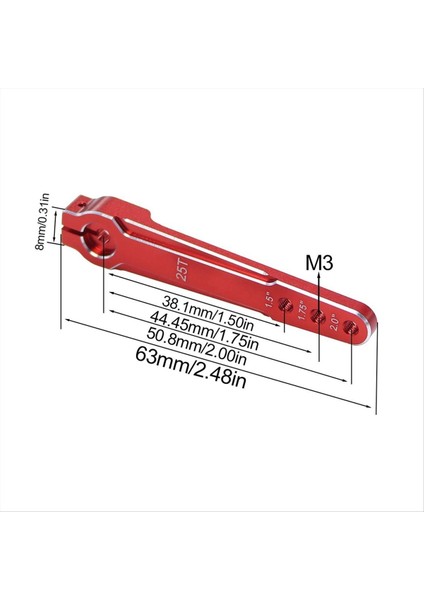 Alüminyum 1 5 Inç 1 75 Inç 2 0 Inç 25T Genişletilmiş Direksiyon Servo Kol Boynuzu M3 3 Delik Rc Car SCX10 Rc Oyuncak Parçaları Kırmızı (Yurt Dışından) modelleri