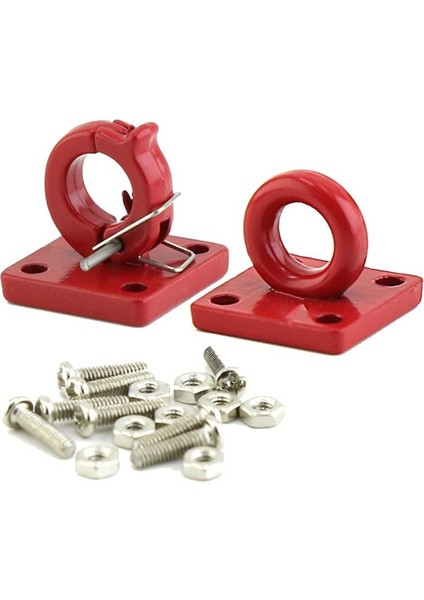 Rc Prawler Araba Modeli 1/10 Ölçekli Metal Kurtarma Tokası Aksesuar Yedek Parçalar Dıy Kırmızı 2 Pcs (Yurt Dışından)