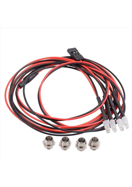 2x 4 LED Işık Kiti 2 Beyaz 2 Kırmızı 3mm Farlar 1/24 Rc Paletli Araba Eksenel SCX24 90081 AXI00002 Yükseltme Parçaları (Yurt Dışından) indirimleri