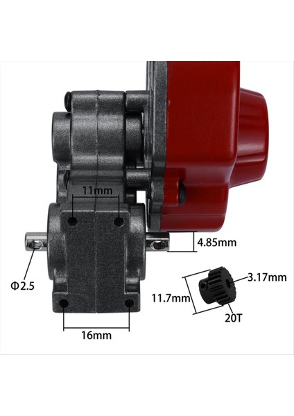 SCX10 Için 1/10 Tırmanma Araba Motor Dişli Model Araç Aksesuarları ile Yükseltilmiş Metal Şanzıman Dişli Montajı (Yurt Dışından) fırsatları