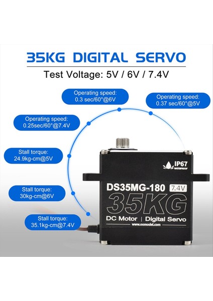 35KG Rc Servo Motor Su Geçirmez Dijital Servo Tork Metal Dişli Servo Rc Otomobil Robotu Mekanik Kollar 270 Derece (Yurt Dışından) fırsatları