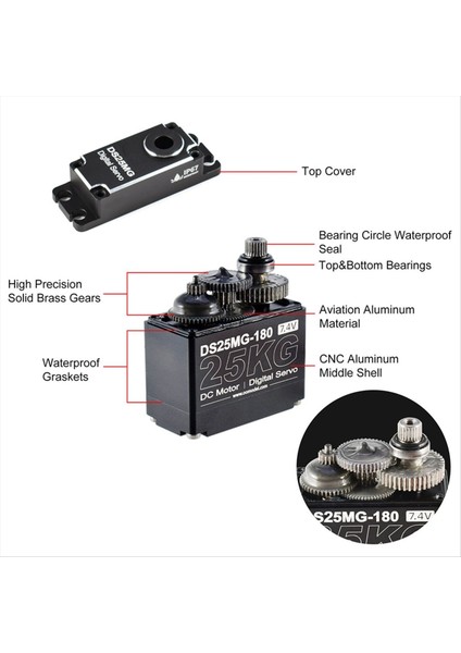 25KG Servo Motor Su Geçirmez Dijital Servo Tork Metal Dişli Servo Rc Otomobil Robotu Mekanik Kollar 270 Derece (Yurt Dışından) fırsatları