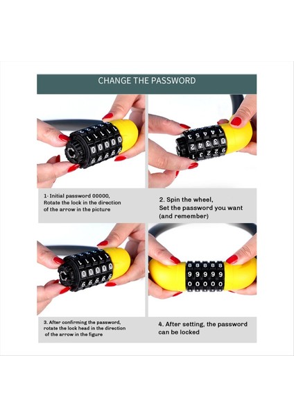 2pcs Evrensel Bisiklet Kilitleri Hırsızlık Karşıtı 5 Hanlı Şifre Yol Bisikleti Güvenlik Çelik Tel Locker Bisiklet Aducası (Yurt Dışından) indirimleri