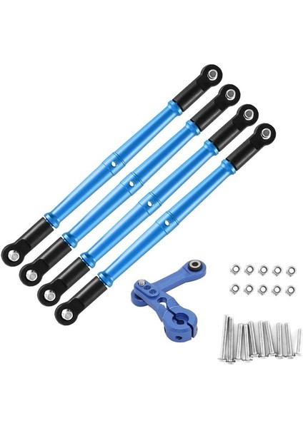 Metal Ön ve Arka Bağlantı Çubuk Bağlantı Çubuğu 25T Servo Kol Direksiyon Bağlantı Çubuğu Rc Araba Arrma 1/8 Kraton Outcast 6s Mavi (Yurt Dışından) modelleri
