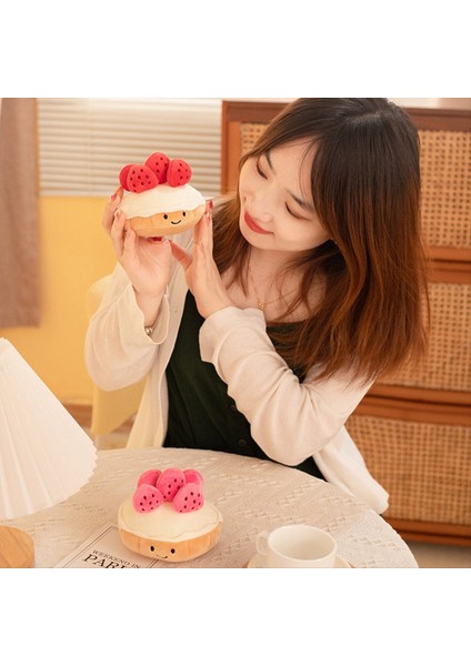 Peluş Pasta Peluş Oyuncak Meyve Muffin Şekilli Peluş Oyuncak Sevimli Atıştırmalık Parti Dekorasyon Si Oyuncak Pembe (Yurt Dışından)