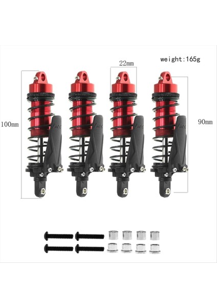 4pc Metal Rc Piggyback Şok Emici Delek 1/10 Rc Craıl Araş Trx-4 Trx4 Eksenel SCX10II D90 CC01 Mavi (Yurt Dışından)