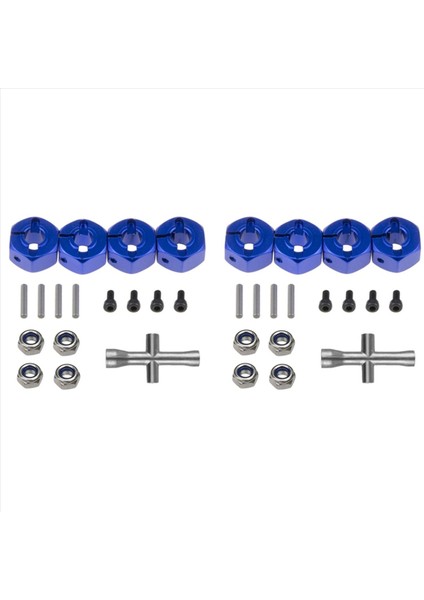 2set Metal 12MM Altı Tekerlek Hub Adaptörü M4 Flanşlı Kilit Somun Çapraz Anahtarı Traxxas 1/10 Slash 4x4 Vxl 2WD Rustler Rc Car (Yurt Dışından)