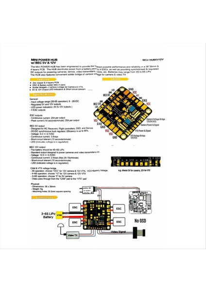 Mini Power Hub Fpv Dıy Rc Rc Racing Drone Multicopter Quadcopter Için Çift Bec 5V/12V ile Pdb (Yurt Dışından) indirimleri
