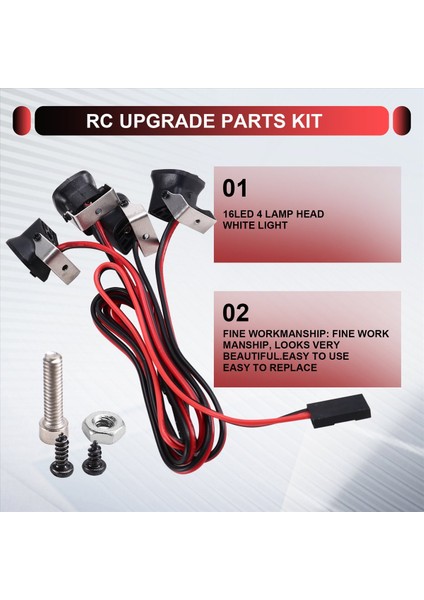 4led Işıklar Eksenel SCX10 Iıı Trx-4 Trx-6 1/10 Rc Trawler Araba Kamyonu Dekorasyon Parçaları Beyaz Işık (Yurt Dışından) fırsatları