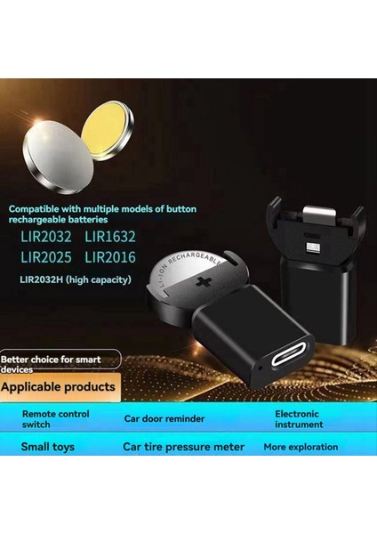 Tip-C Li-Ion Şarj Cihazı LIR2032 LIR1632 LIR2025 LIR2016 LIR2032H Düğme Hücre Pil Adaptörü C Hızlı Şarj Şarj Cihazı (Yurt Dışından) indirimleri