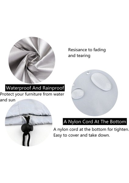 Toz Kapağı Dış Mekan Mobilya Kapağı Kanepe Sandalye Masa Kapağı Yağmur ve Kar Tozu Kapak Gümüş Gri Toz Kapağı (Yurt Dışından) fırsatları