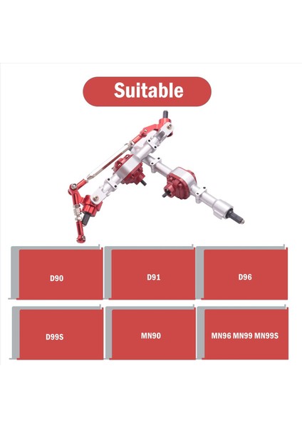 2x Rc Araç Ön ve Arka Aks Mn D90 D91 D91 D96 D99S MN90 MN96 MN99 MN99S 1/12 Rc Araba Yükseltme Parçaları Gümüş (Yurt Dışından)
