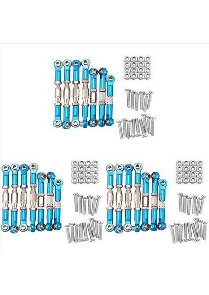 Wltoys Için 21X 144001 1/14 Rc Araba Yedek Parçalar Metal Bağlantı Servo Çekme Çubuk Direksiyon Çubuğu Seti Mavi (Yurt Dışından)
